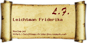 Leichtman Friderika névjegykártya